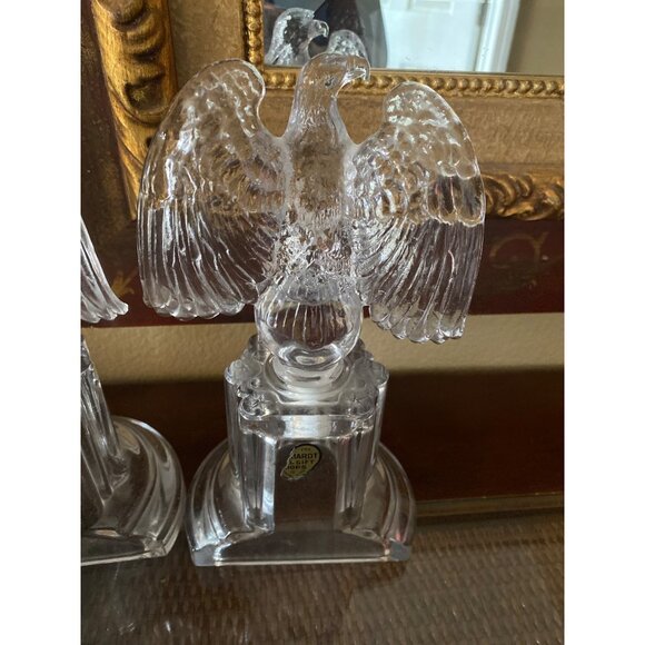 Vintage Imperial Glass Eagle Bookends Pair 9.5" Mid Century Americana - Picture 16 of 16